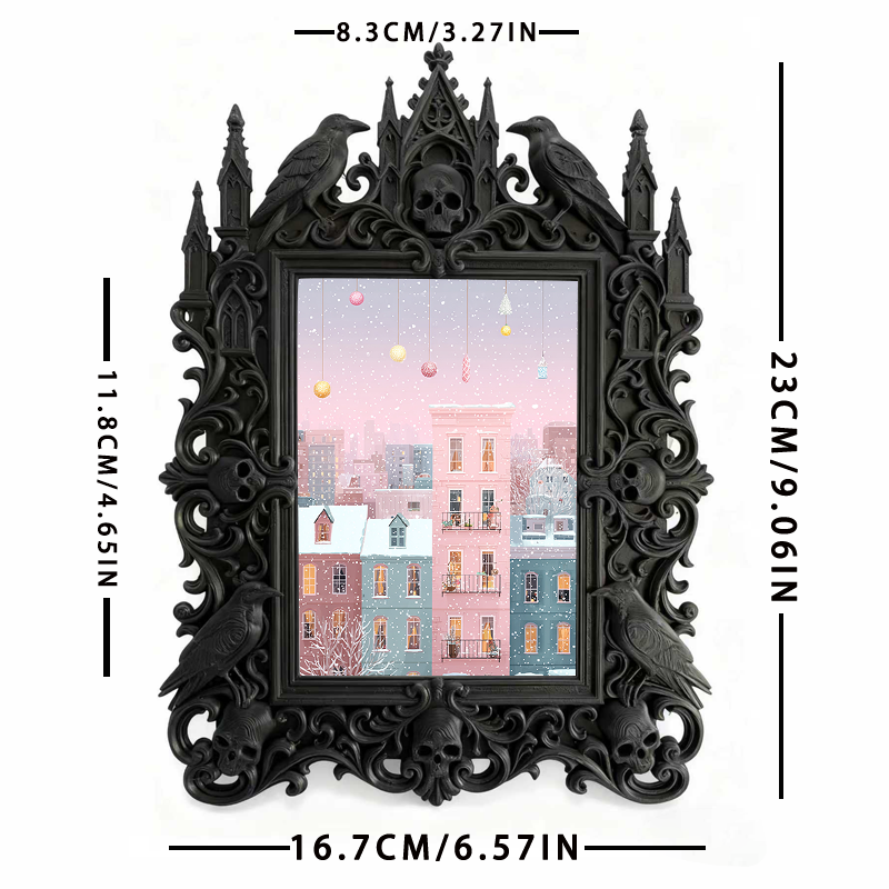 Unique-gothic Gothic Dark-style Photo Frame | Witchy Tarot Cloth Weaving Studio Decor, Photo Ornament, Wall-mountable & Tabletop, Portable F