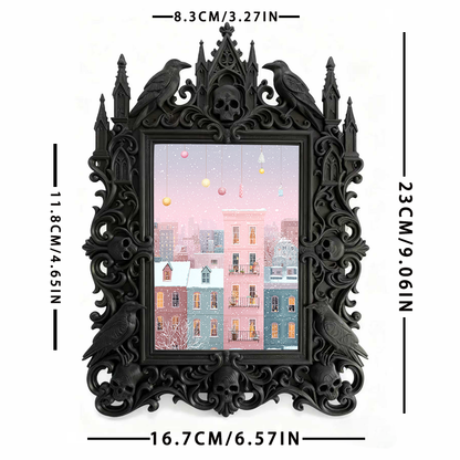 Unique-gothic Gothic Dark-style Photo Frame | Witchy Tarot Cloth Weaving Studio Decor, Photo Ornament, Wall-mountable & Tabletop, Portable F