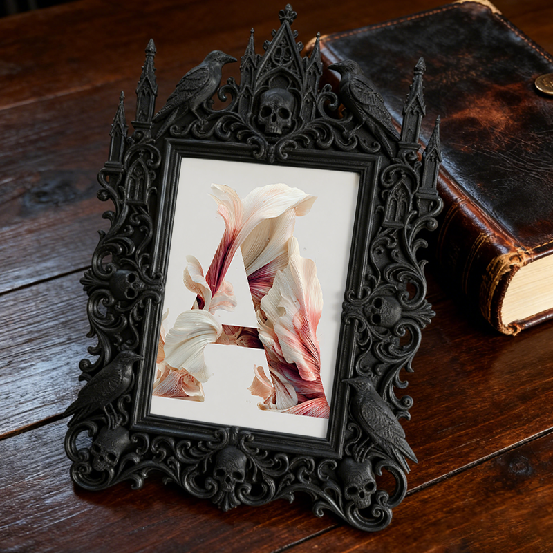 Sturdy-gothic Gothic Dark-style Photo Frame | Gothic Body Piercing Jewelry Shop Decor, Photo Ornament, Dual-use Display, Wear-resistant Fram