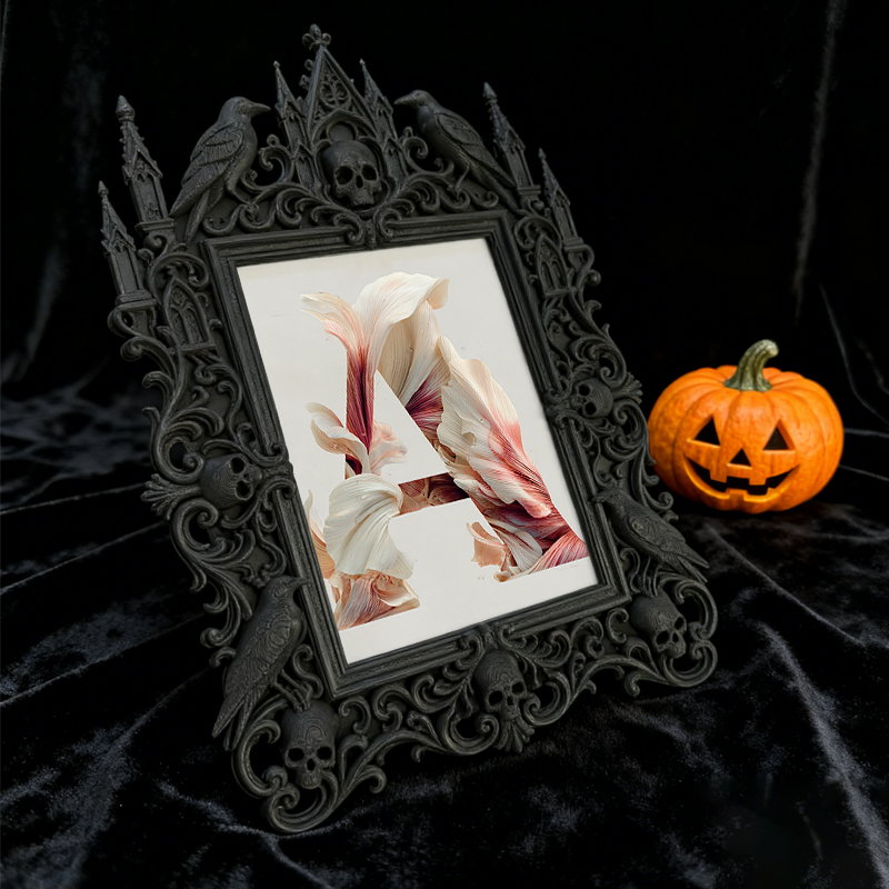 Sturdy-gothic Gothic Dark-style Photo Frame | Gothic Body Piercing Jewelry Shop Decor, Photo Ornament, Dual-use Display, Wear-resistant Fram