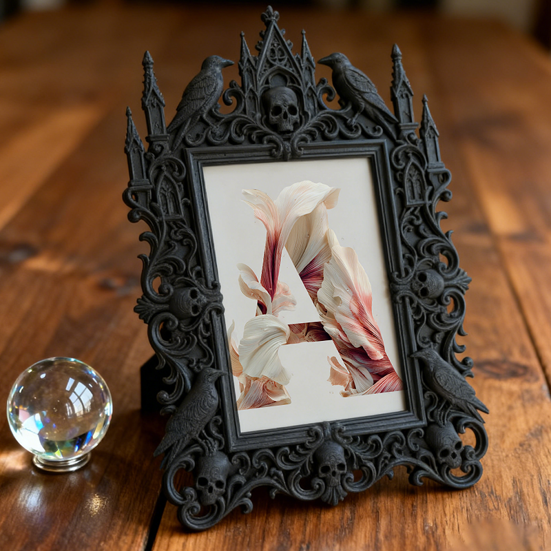 Sturdy-gothic Gothic Dark-style Photo Frame | Gothic Body Piercing Jewelry Shop Decor, Photo Ornament, Dual-use Display, Wear-resistant Fram