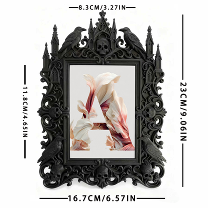 Sturdy-gothic Gothic Dark-style Photo Frame | Gothic Body Piercing Jewelry Shop Decor, Photo Ornament, Dual-use Display, Wear-resistant Fram