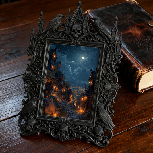 Adorable-dark-style Gothic Dark-style Photo Frame | Gothic Handmade Soap Mold Shop Decor, Photo Ornament, Dual-use Display, Cute Frame