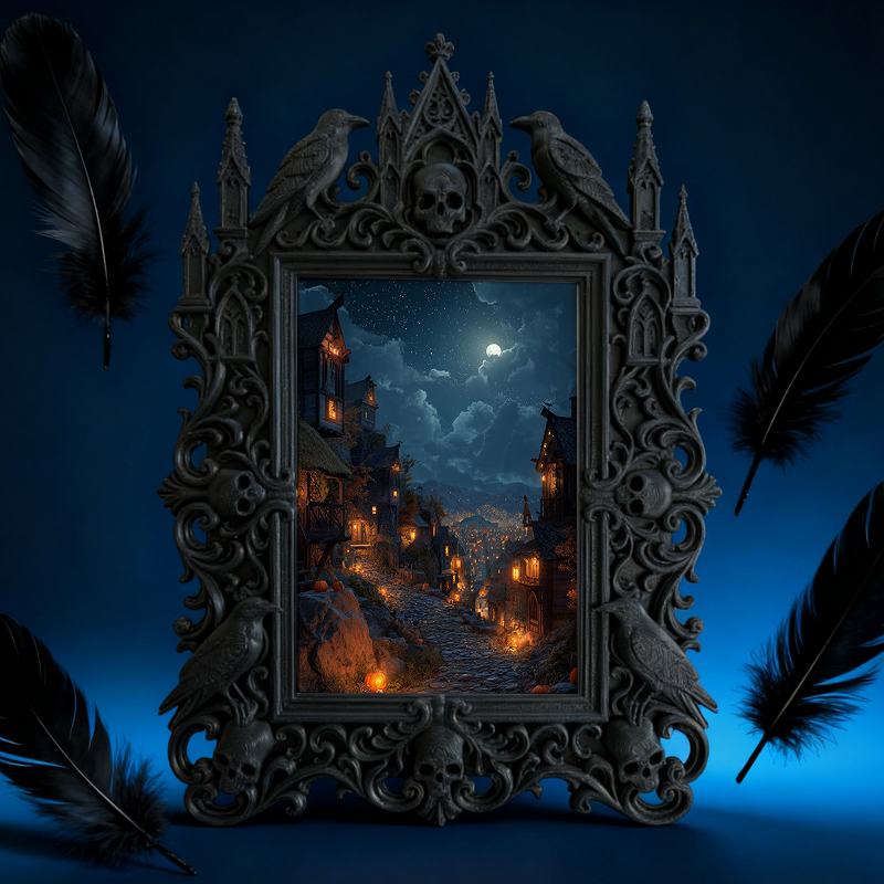Adorable-dark-style Gothic Dark-style Photo Frame | Gothic Handmade Soap Mold Shop Decor, Photo Ornament, Dual-use Display, Cute Frame