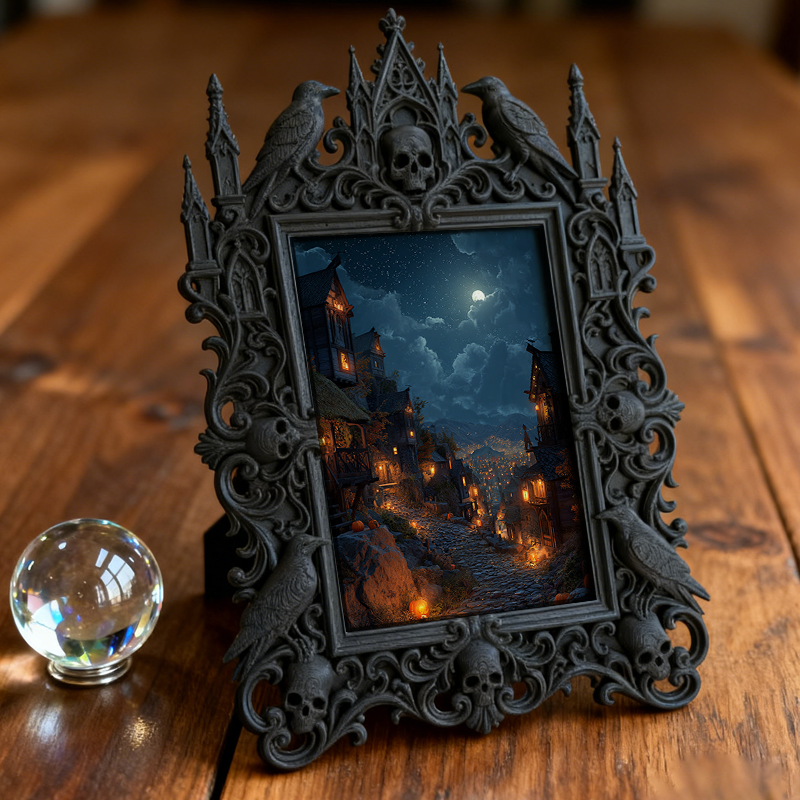 Adorable-dark-style Gothic Dark-style Photo Frame | Gothic Handmade Soap Mold Shop Decor, Photo Ornament, Dual-use Display, Cute Frame