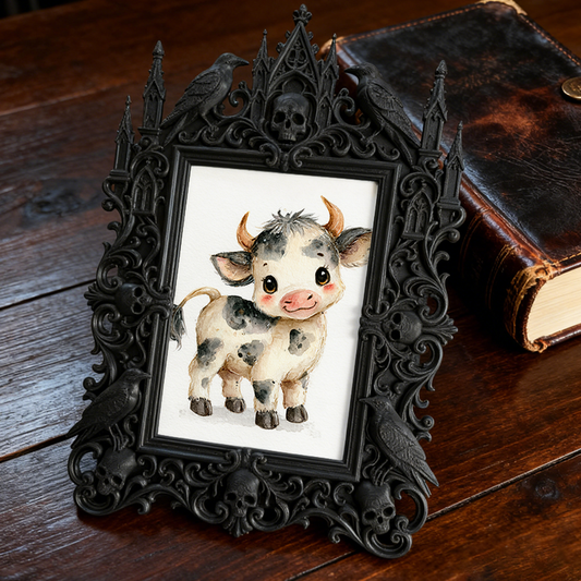 Trending-hot Gothic Dark-style Photo Frame | Gothic Halloween Garage Party Decor, Photo Ornament, Wall-mountable & Tabletop, Plastic Frame
