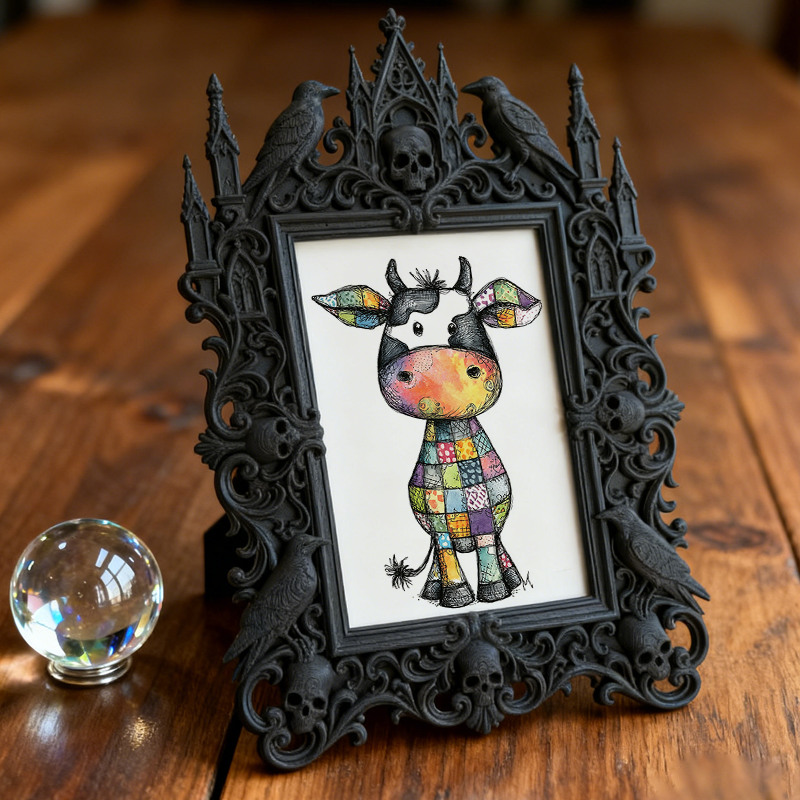 Crowd-pleaser-gothic Gothic Dark-style Photo Frame | Horror Cosplay Group Photo Prop, Photo Ornament, Wall-mountable & Tabletop, Lightweight