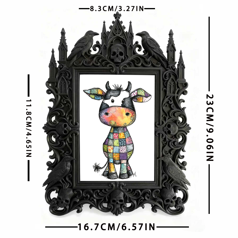 Crowd-pleaser-gothic Gothic Dark-style Photo Frame | Horror Cosplay Group Photo Prop, Photo Ornament, Wall-mountable & Tabletop, Lightweight