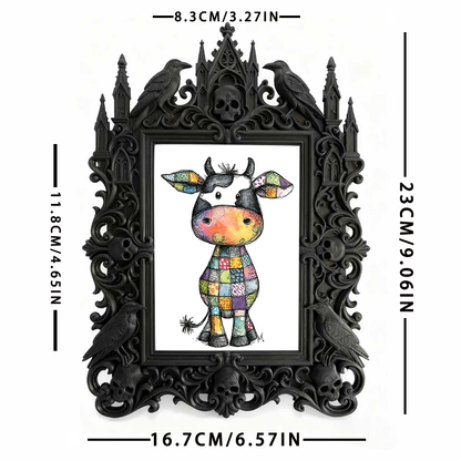 Crowd-pleaser-gothic Gothic Dark-style Photo Frame | Horror Cosplay Group Photo Prop, Photo Ornament, Wall-mountable & Tabletop, Lightweight
