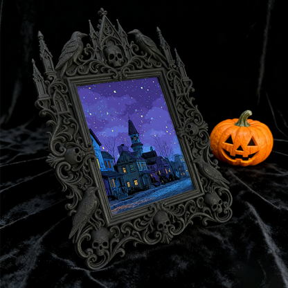 High-demand-gothic Gothic Dark-style Photo Frame | Witchy Crystal Grid Party Decor, Photo Ornament, Wall-mountable & Tabletop, Scratch-resis
