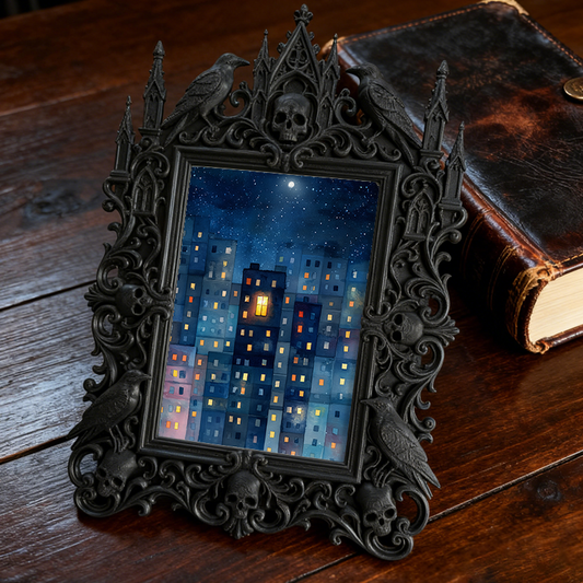 Trend-leading Gothic Dark-style Photo Frame | Gothic Kids’ Witch Craft Room Decor, Photo Ornament, Wall/Table Dual-use, Eco-friendly Frame