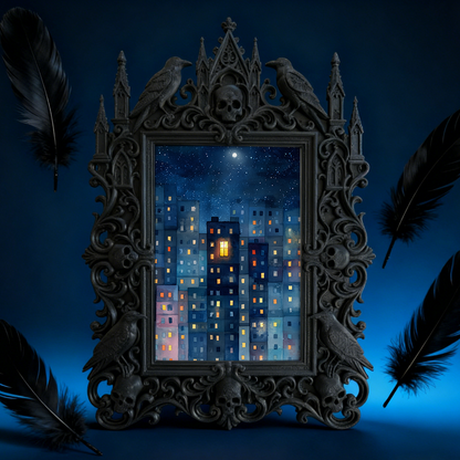 Trend-leading Gothic Dark-style Photo Frame | Gothic Kids’ Witch Craft Room Decor, Photo Ornament, Wall/Table Dual-use, Eco-friendly Frame