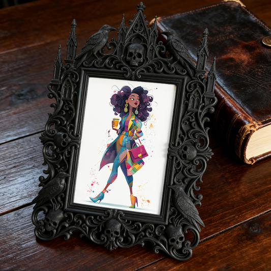 Customer-approved Gothic Dark-style Photo Frame | Vampire Themed Costume Contest Decor, Photo Ornament, Dual-use Display, Sturdy Frame