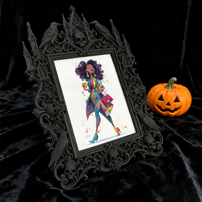 Customer-approved Gothic Dark-style Photo Frame | Vampire Themed Costume Contest Decor, Photo Ornament, Dual-use Display, Sturdy Frame