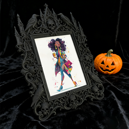 Customer-approved Gothic Dark-style Photo Frame | Vampire Themed Costume Contest Decor, Photo Ornament, Dual-use Display, Sturdy Frame
