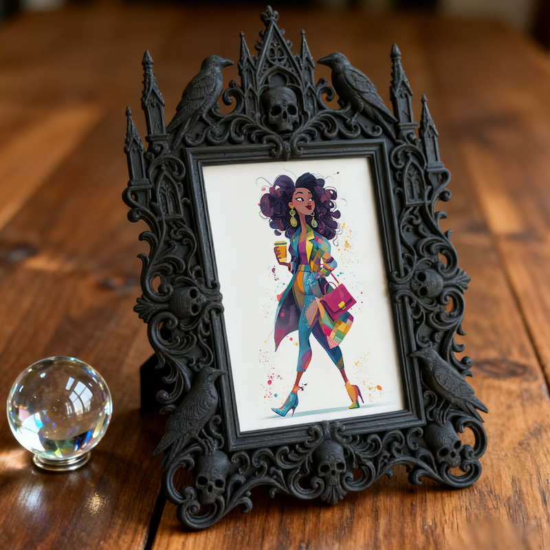 Customer-approved Gothic Dark-style Photo Frame | Vampire Themed Costume Contest Decor, Photo Ornament, Dual-use Display, Sturdy Frame