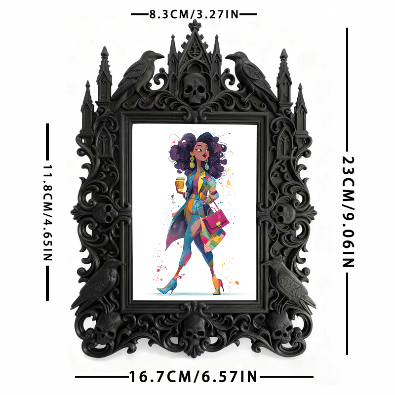 Customer-approved Gothic Dark-style Photo Frame | Vampire Themed Costume Contest Decor, Photo Ornament, Dual-use Display, Sturdy Frame
