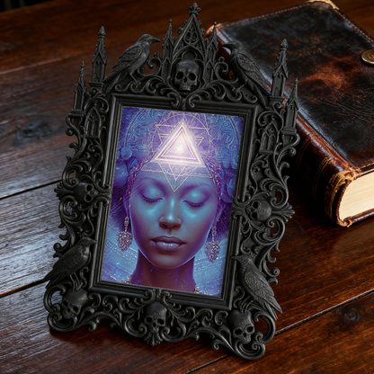 Limited-quantity Gothic Dark-style Photo Frame | Occult Manuscript Copy Shop Decor, Photo Ornament, Wall-mountable & Tabletop, Collectible F