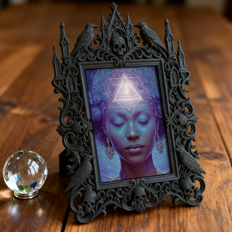 Limited-quantity Gothic Dark-style Photo Frame | Occult Manuscript Copy Shop Decor, Photo Ornament, Wall-mountable & Tabletop, Collectible F