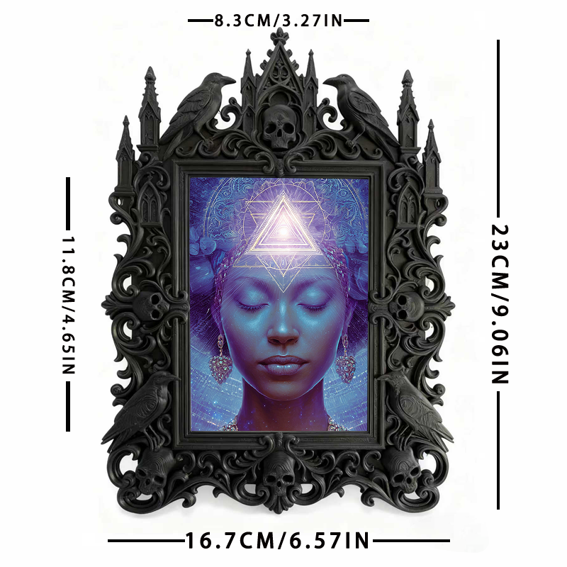 Limited-quantity Gothic Dark-style Photo Frame | Occult Manuscript Copy Shop Decor, Photo Ornament, Wall-mountable & Tabletop, Collectible F