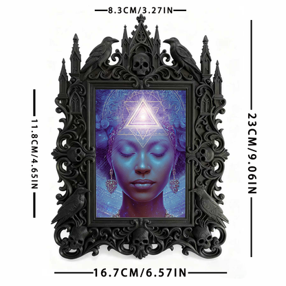 Limited-quantity Gothic Dark-style Photo Frame | Occult Manuscript Copy Shop Decor, Photo Ornament, Wall-mountable & Tabletop, Collectible F