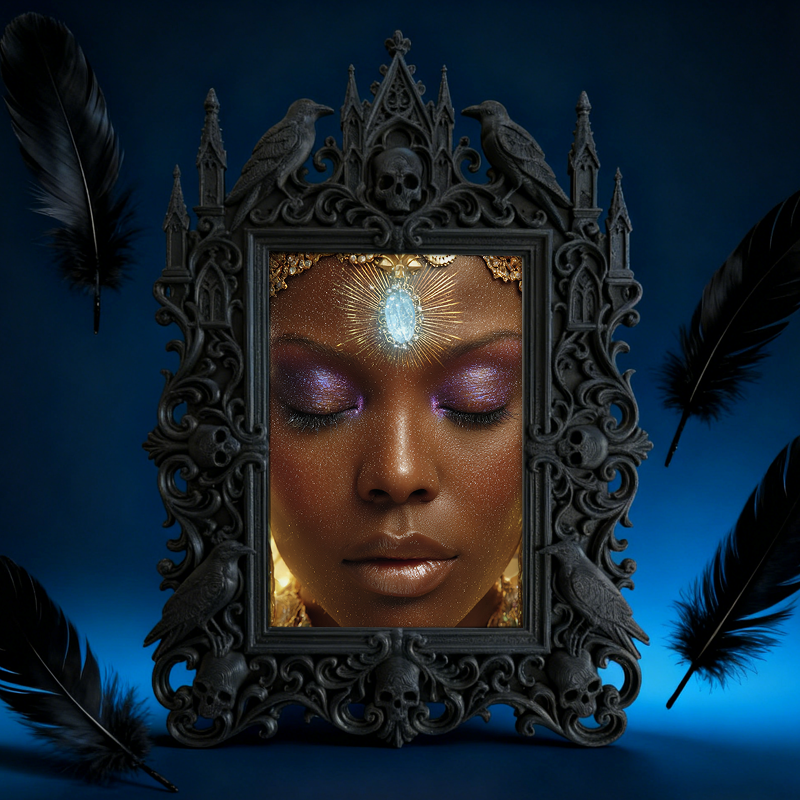 Rare-find-gothic Dark-style Photo Frame | Werewolf Cosplay Photo Booth Decor, Photo Ornament, Wall/Table Dual-use, Rustic Frame