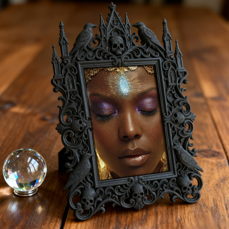 Rare-find-gothic Dark-style Photo Frame | Werewolf Cosplay Photo Booth Decor, Photo Ornament, Wall/Table Dual-use, Rustic Frame