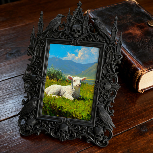 Viral-sensation Gothic Dark-style Photo Frame | Gothic Tarot Card Making Studio Decor, Photo Ornament, Wall-mountable & Tabletop, Plastic Fr