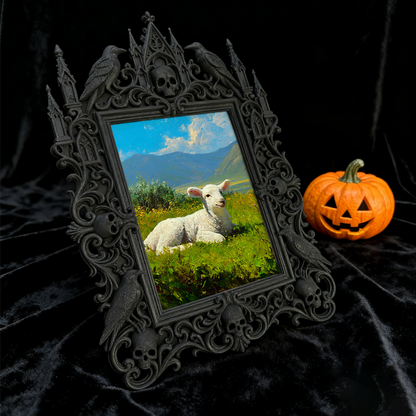 Viral-sensation Gothic Dark-style Photo Frame | Gothic Tarot Card Making Studio Decor, Photo Ornament, Wall-mountable & Tabletop, Plastic Fr