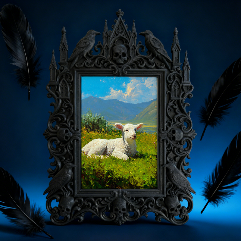 Viral-sensation Gothic Dark-style Photo Frame | Gothic Tarot Card Making Studio Decor, Photo Ornament, Wall-mountable & Tabletop, Plastic Fr