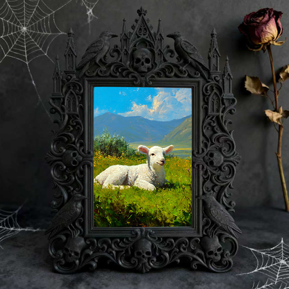 Viral-sensation Gothic Dark-style Photo Frame | Gothic Tarot Card Making Studio Decor, Photo Ornament, Wall-mountable & Tabletop, Plastic Fr