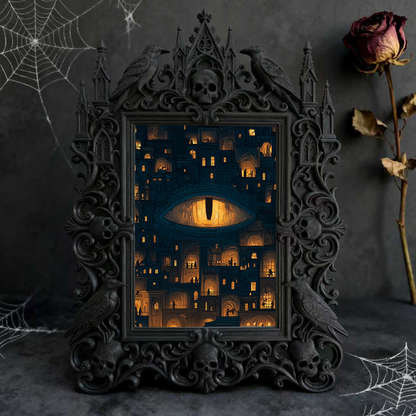 Reel-hit Gothic Dark-style Photo Frame | Dark Academia Wax Seal Stamp Shop Decor, Photo Ornament, Wall/Table Dual-use, Durable Frame