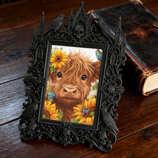 Insta-viral Gothic Dark-style Photo Frame | Vampire Themed Trivia Night Table Decor, Photo Ornament, Wall-mountable & Tabletop, Lightweight 