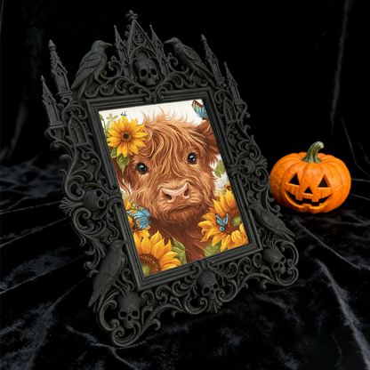 Insta-viral Gothic Dark-style Photo Frame | Vampire Themed Trivia Night Table Decor, Photo Ornament, Wall-mountable & Tabletop, Lightweight 