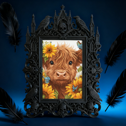 Insta-viral Gothic Dark-style Photo Frame | Vampire Themed Trivia Night Table Decor, Photo Ornament, Wall-mountable & Tabletop, Lightweight 