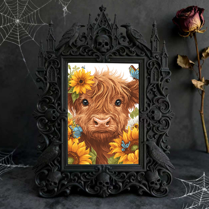 Insta-viral Gothic Dark-style Photo Frame | Vampire Themed Trivia Night Table Decor, Photo Ornament, Wall-mountable & Tabletop, Lightweight 