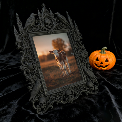 Trend-maker Gothic Dark-style Photo Frame | Gothic Dark Chocolate Shop Window Decor, Photo Ornament, Dual-use Display, Retro Plastic Frame