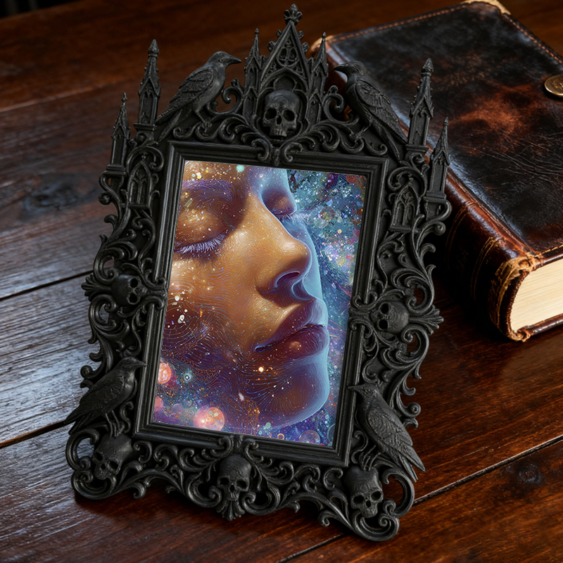 Must-snap Gothic Dark-style Photo Frame | Horror Themed Pop-up Shop Photo Spot, Photo Ornament, Wall-mountable & Tabletop, Slim Frame