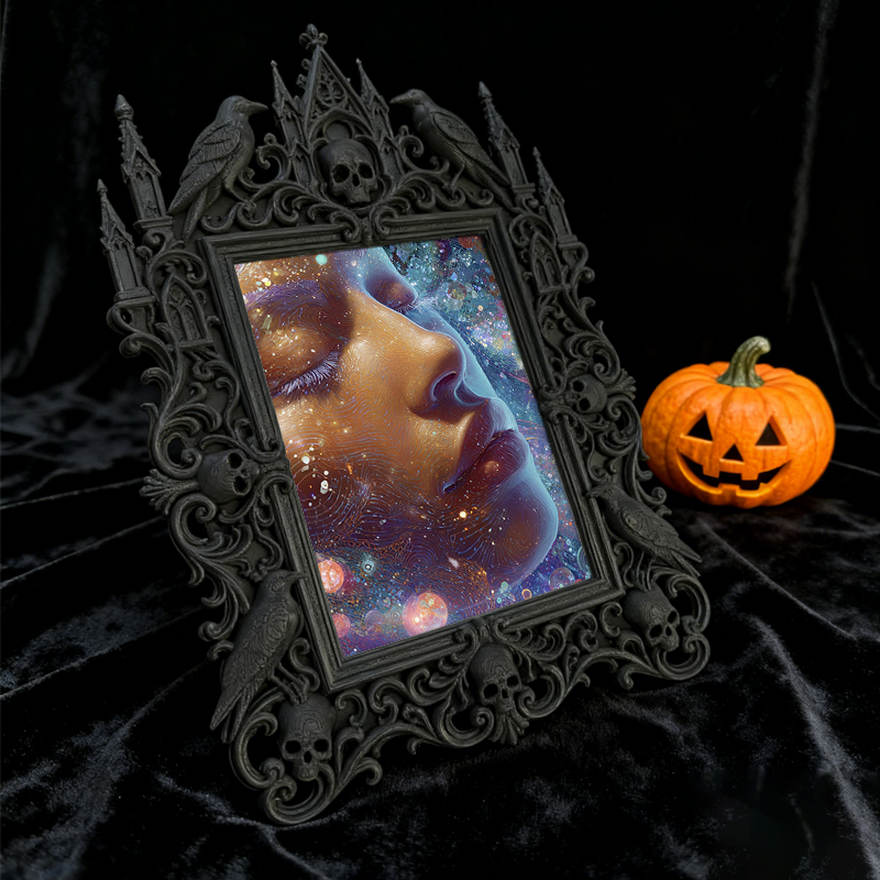 Must-snap Gothic Dark-style Photo Frame | Horror Themed Pop-up Shop Photo Spot, Photo Ornament, Wall-mountable & Tabletop, Slim Frame