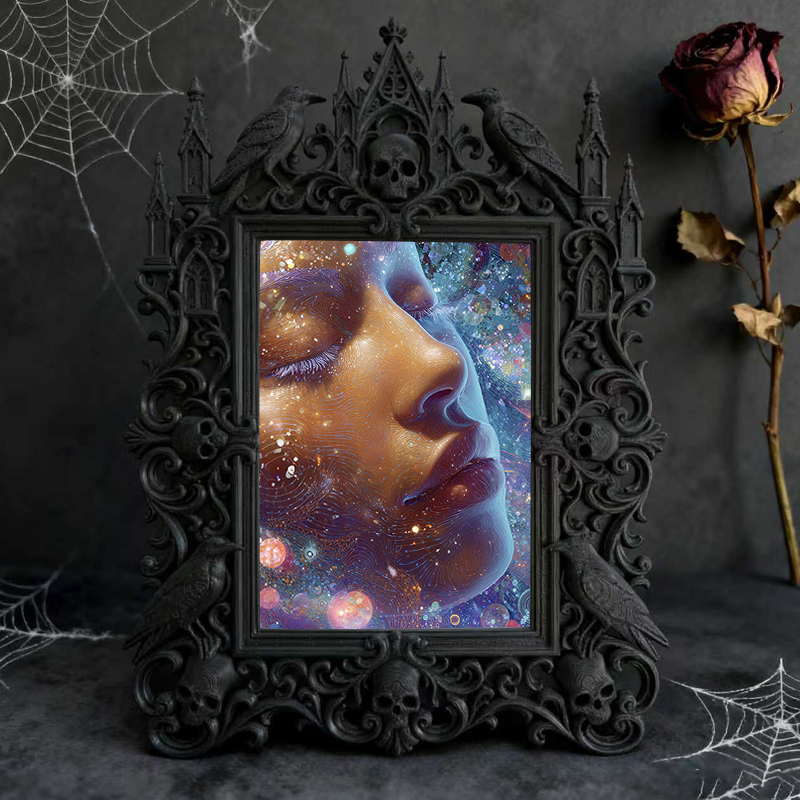 Must-snap Gothic Dark-style Photo Frame | Horror Themed Pop-up Shop Photo Spot, Photo Ornament, Wall-mountable & Tabletop, Slim Frame