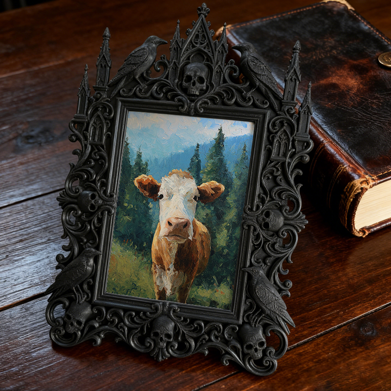 Top-tier-pick Gothic Dark-style Photo Frame | Gothic Bridal Shower Photo Display Decor, Photo Ornament, Dual-use Display, Sturdy Frame