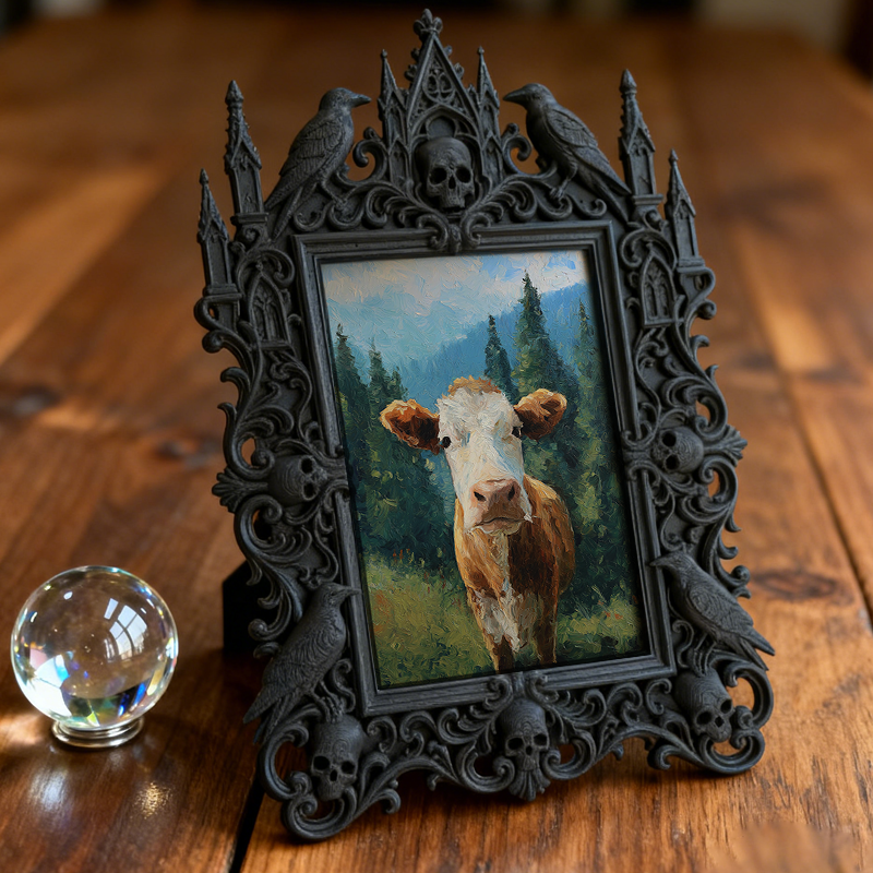 Top-tier-pick Gothic Dark-style Photo Frame | Gothic Bridal Shower Photo Display Decor, Photo Ornament, Dual-use Display, Sturdy Frame