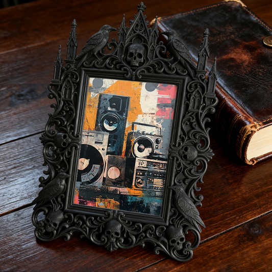 Hard-to-find Gothic Dark-style Photo Frame | Werewolf Themed Hiking Trail Rest Stop Decor, Photo Ornament, Wall/Table Dual-use, Rustic Frame