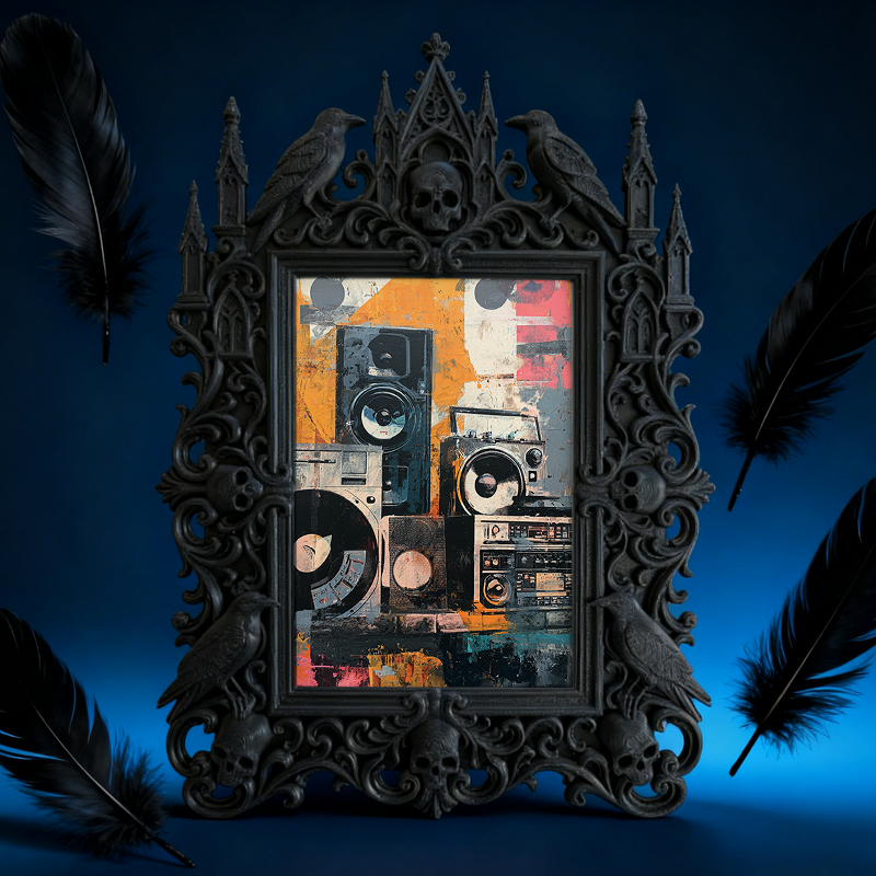Hard-to-find Gothic Dark-style Photo Frame | Werewolf Themed Hiking Trail Rest Stop Decor, Photo Ornament, Wall/Table Dual-use, Rustic Frame