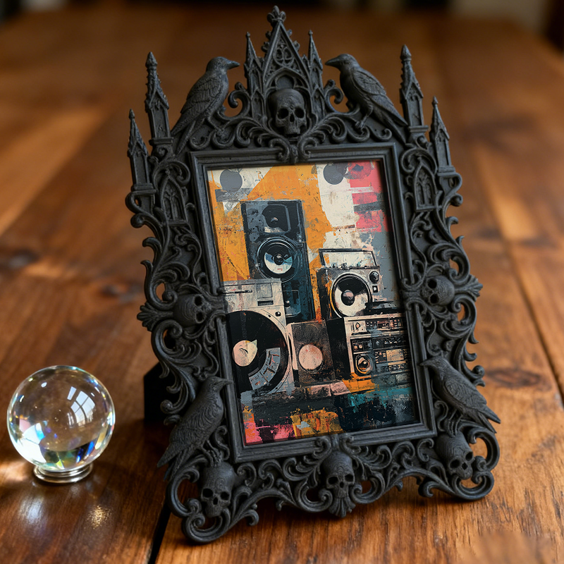 Hard-to-find Gothic Dark-style Photo Frame | Werewolf Themed Hiking Trail Rest Stop Decor, Photo Ornament, Wall/Table Dual-use, Rustic Frame