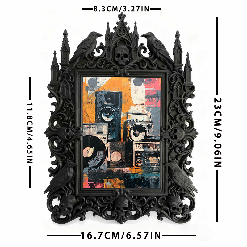 Hard-to-find Gothic Dark-style Photo Frame | Werewolf Themed Hiking Trail Rest Stop Decor, Photo Ornament, Wall/Table Dual-use, Rustic Frame