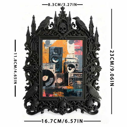 Hard-to-find Gothic Dark-style Photo Frame | Werewolf Themed Hiking Trail Rest Stop Decor, Photo Ornament, Wall/Table Dual-use, Rustic Frame