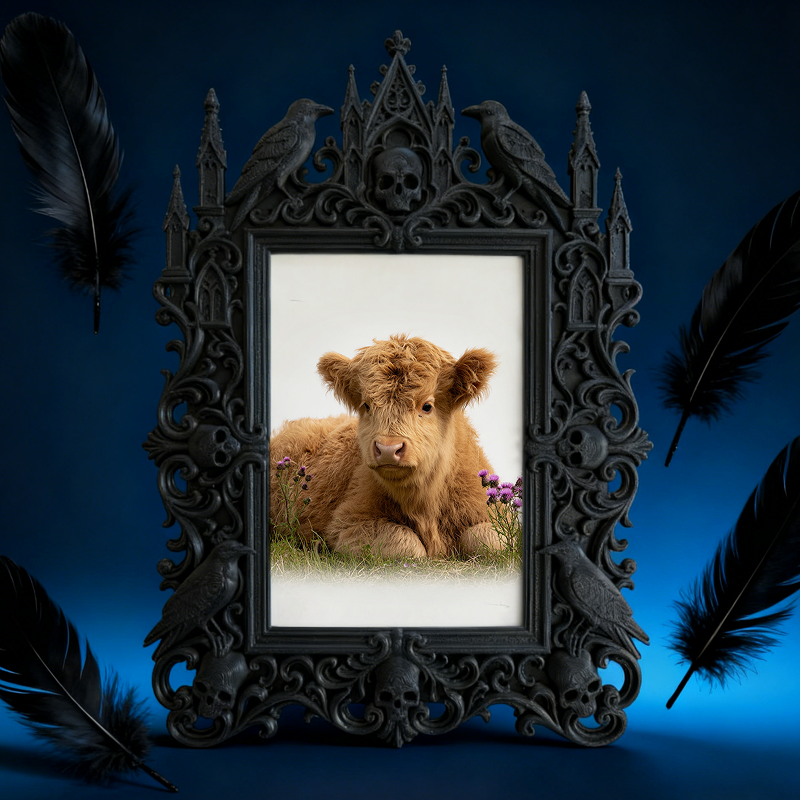 TikTok-trending Gothic Dark-style Photo Frame | Gothic Lash Lift Studio Shelf Decor, Photo Ornament, Wall-mountable & Tabletop, High-gloss F