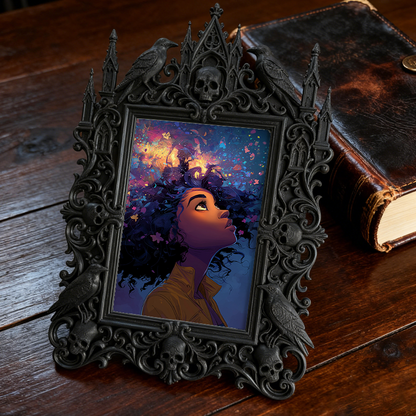Edgy-elegant Gothic Dark-style Photo Frame | Horror Movie Script Reading Room Decor, Photo Ornament, Dual-use Display, Minimalist Frame
