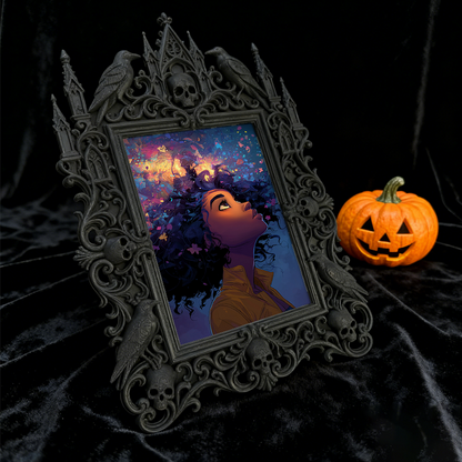 Edgy-elegant Gothic Dark-style Photo Frame | Horror Movie Script Reading Room Decor, Photo Ornament, Dual-use Display, Minimalist Frame
